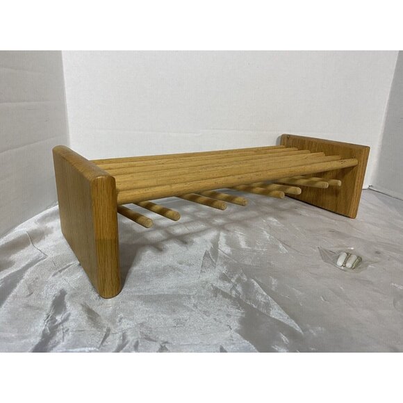 Lillian Vernon Oakwood Wine Stem Glass Hanger Rack - Picture 1 of 4